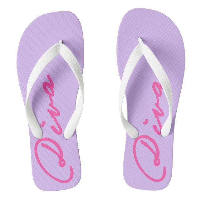 FLIP FLIPS with DIVAtude! (Pink Lettering) Flops (Footbed)