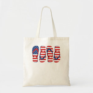 Flip Flop American Flag July 4 USA Independence Da Tote Bag