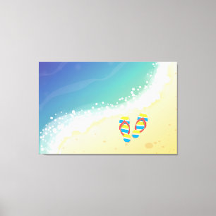 Flip Flop Beach Canvas Print