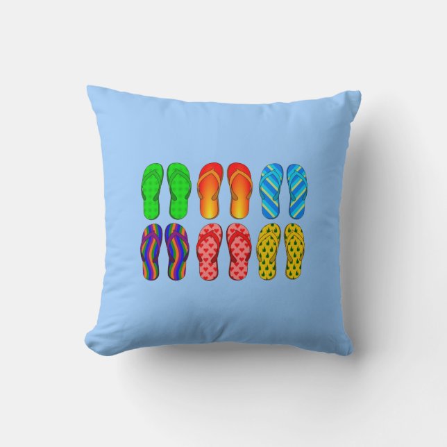 Flip Flop Beach Pillow (Front)