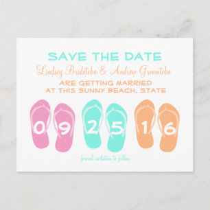 Flip Flop Beach Wedding Save the Date Announcement Postcard