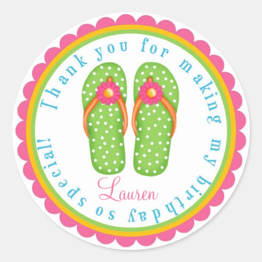 Flip Flop Birthday Stickers