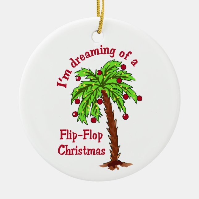 Flip Flop Christmas Ceramic Tree Decoration (Front)