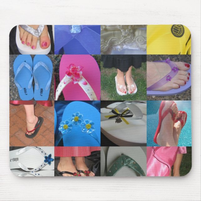 Flip Flop Collage Mouse Mat (Front)