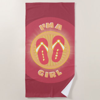 Flip Flop Girl Beach Towel