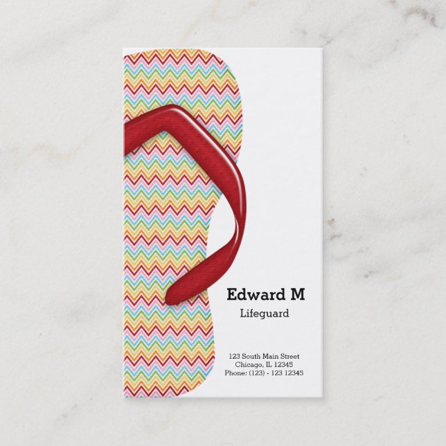 Flip Flop Lifeguard Business Card (Front)
