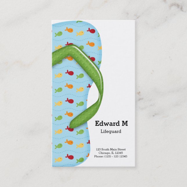 Flip Flop Lifeguard Business Card (Front)