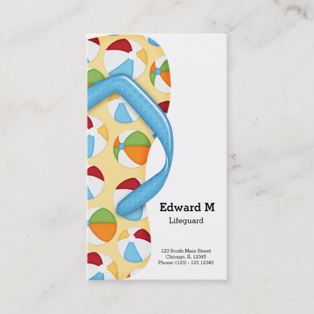 Flip Flop Lifeguard Business Card (Front)