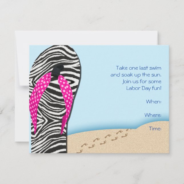 Flip Flop on the Beach Party Invitation (Front)