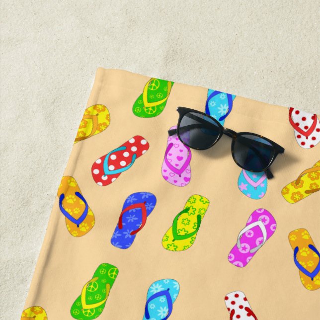 Flip Flop Pattern Beach Towel (In Situ)