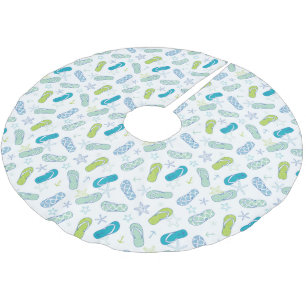 Flip Flop Pattern Brushed Polyester Tree Skirt
