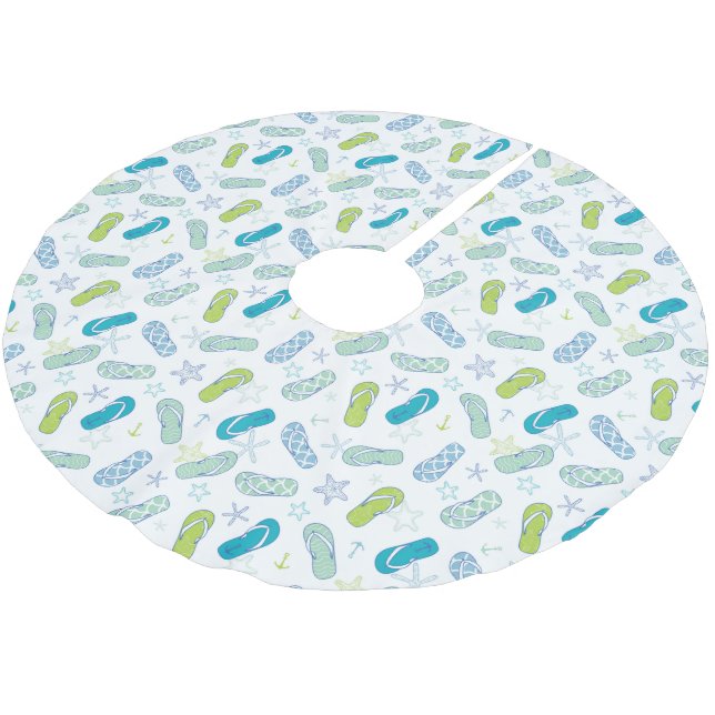 Flip Flop Pattern Brushed Polyester Tree Skirt (Angled)