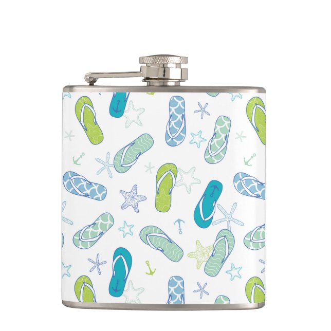 Flip Flop Pattern Hip Flask (Front)