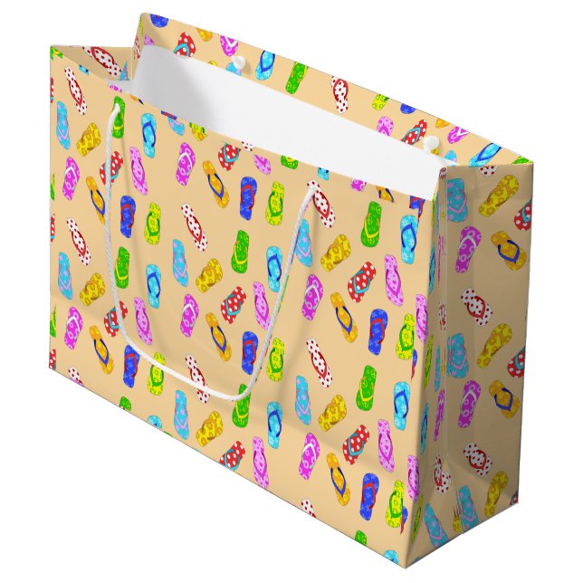 Flip Flop Pattern Large Gift Bag (Front Angled)