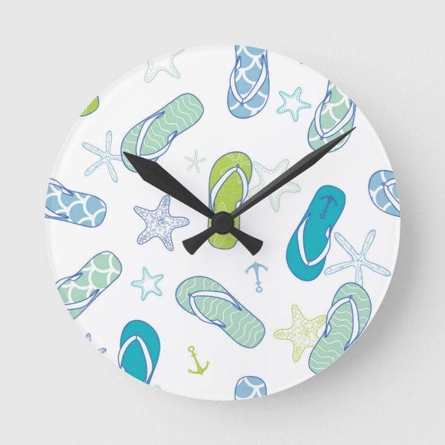 Flip Flop Pattern Round Clock (Front)