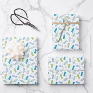 Flip Flop Pattern Wrapping Paper Sheet