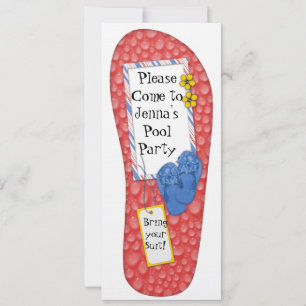 Flip Flop Pool party Birthday Invitation