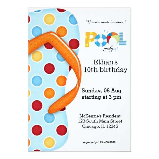 Flip Flop Pool Party Card