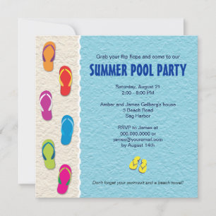 Flip Flop Pool Party Invitation