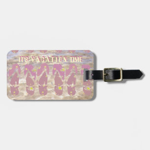 Flip Flop Vacation in Pink Luggage Tag