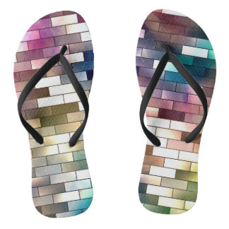 Flip Flop with Colourful Brick Wall Design