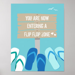 Flip Flop Zone Beach Wedding Reception Sign