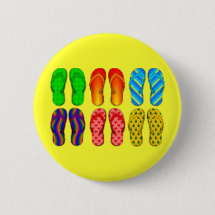 Flip Flops 6 Cm Round Badge
