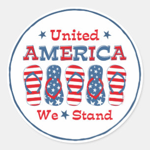 Flip Flops America Classic Round Sticker
