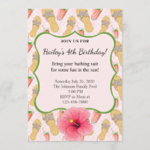 Flip Flops and Lemonade Birthday Party Invitation