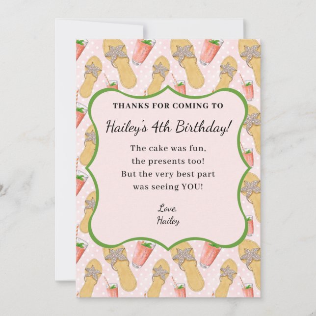 Flip Flops and Lemonade Thank You Card (Front)