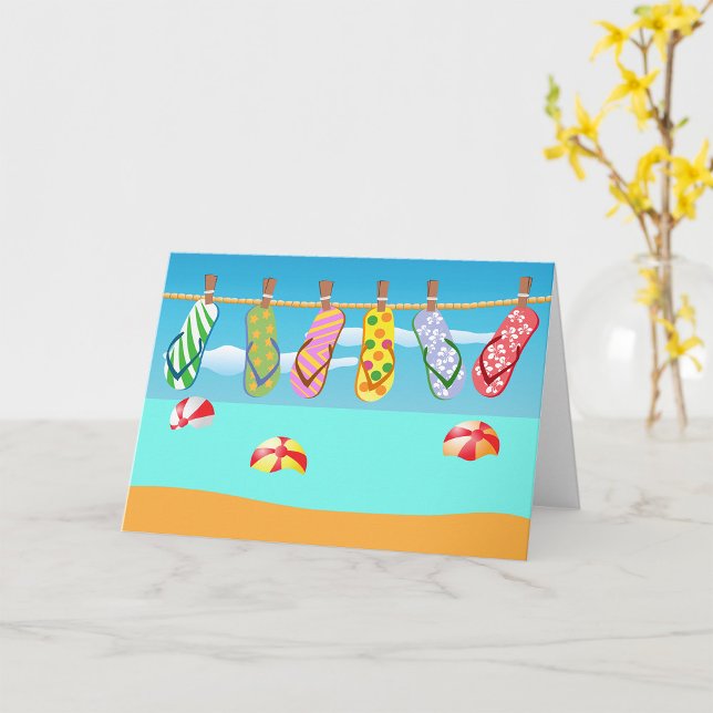 Flip Flops At The Beach Card (Creator Uploaded)