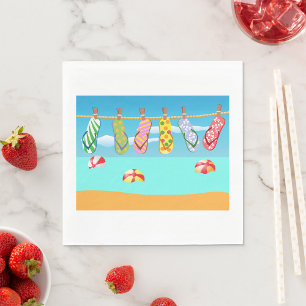 Flip Flops At The Beach Napkin