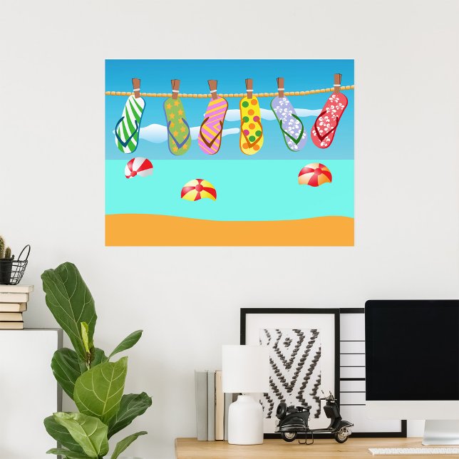 Flip Flops At The Beach Poster (Creator Uploaded)