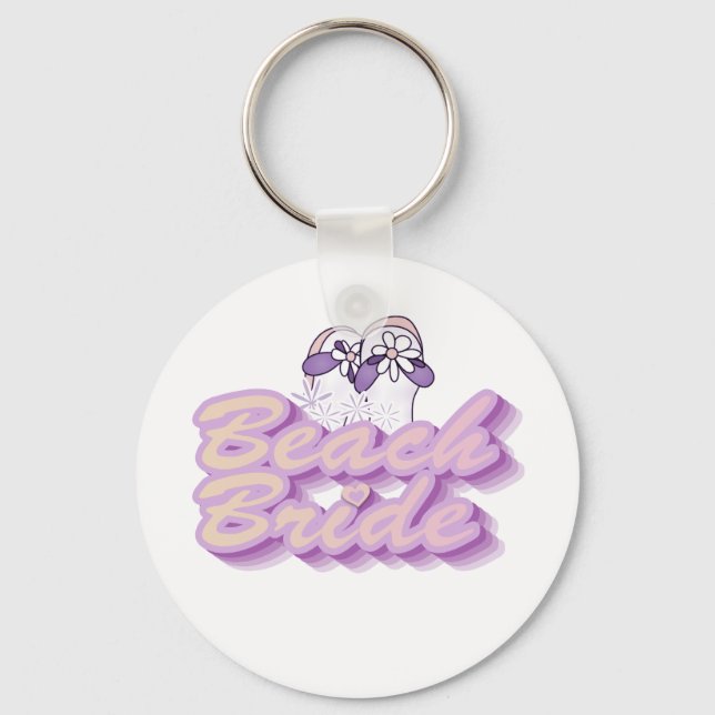 Flip Flops Beach Bride Tshirts and Gifts Key Ring (Front)