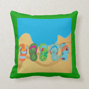 Flip Flops Beach Pillow