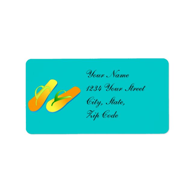 Flip Flops Beach Wedding Address Labels (Front)