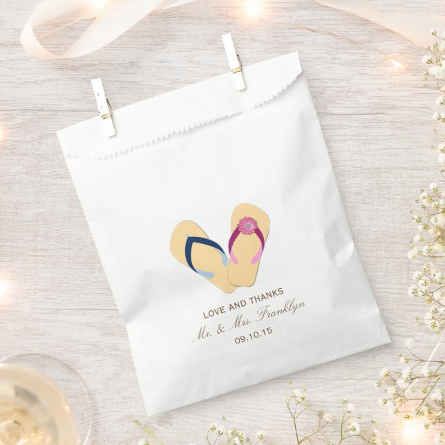 Flip-Flops Beach Wedding Favour Bag (Clipped)