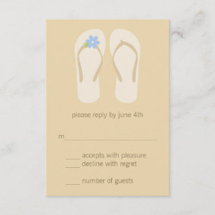Flip Flops Beach Wedding RSVP Cards - Blue