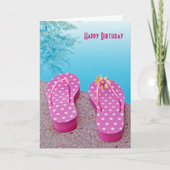 Flip-Flops Birthday  Card (Front)