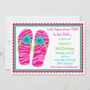 Flip Flops Birthday Invitations