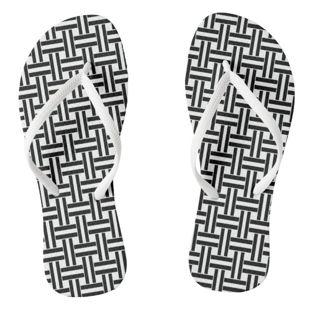 Flip Flops Black & White Chequered (Footbed)