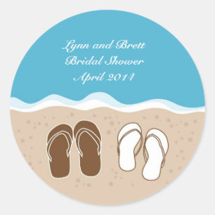 Flip Flops Bridal Shower Favour Sticker