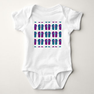 Flip Flops: Bright White Vintage. Baby Bodysuit