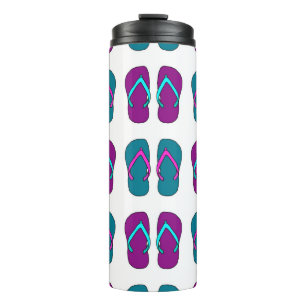 Flip Flops: Bright White Vintage. Thermal Tumbler