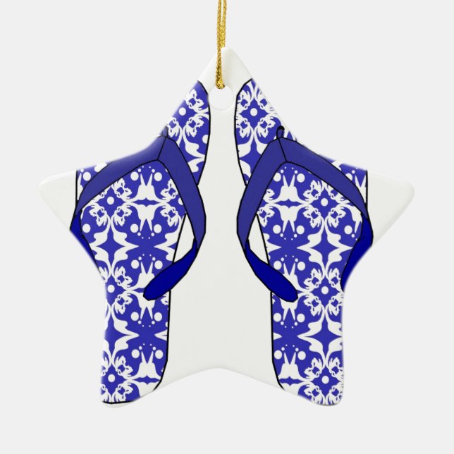 Flip Flops Ceramic Tree Decoration (Front)