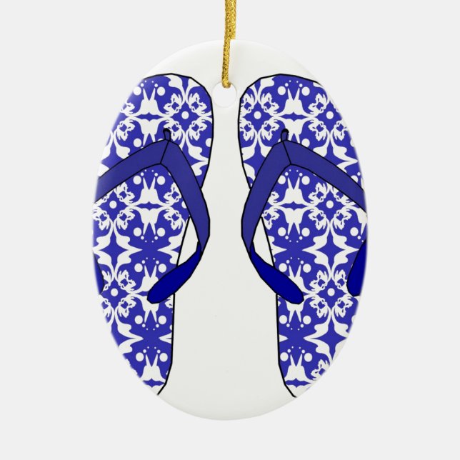 Flip Flops Ceramic Tree Decoration (Front)
