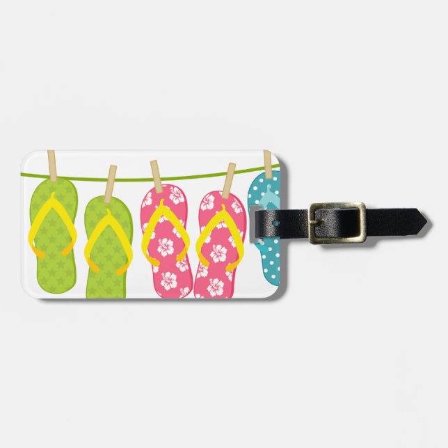 Flip-Flops ClothesLine Luggage Tag (Front Horizontal)
