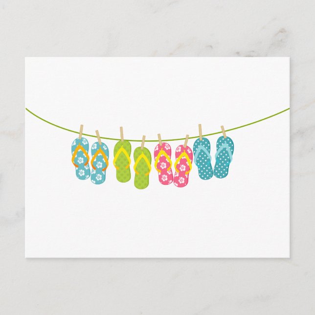 Flip-Flops ClothesLine Postcard (Front)