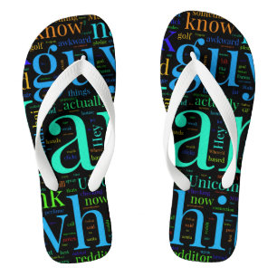 Flip Flops Custom Repeated Name Design