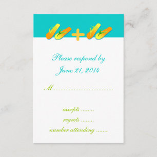 Flip Flops Destination Wedding RSVP Cards Blue